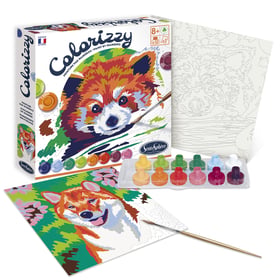 Peinture au numéro Sentosphère - Colorizzy - Panda roux - 22 x 22 cm