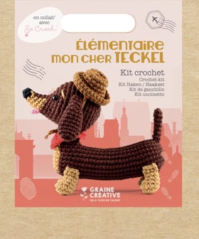 Graine crochet Créative Kit Amigurumi Teckel 180mm