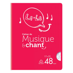 Cahier de musique - 17 x 22 cm - 48 pages grands carreaux - Cultura