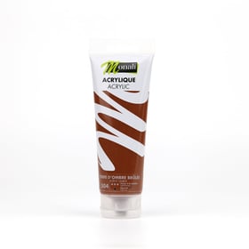 Tube de 120 ml de peinture acrylique Monali - Terre d’ombre brûlée