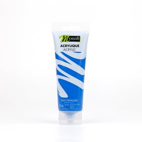 Tube de 120 ml de peinture acrylique Monali - Bleu Primaire