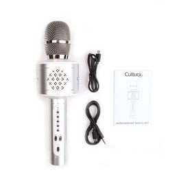 Micro karaoké bluetooth multi-voix Cultura - Argenté