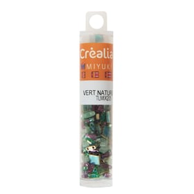Perles Miyuki Tila - Tube 7 g - Vert nature - Créalia