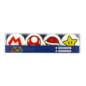 Lot de 4 gommes La Plume Dorée - Super Mario