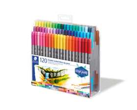 Lot de 120 feutres de coloriage double pointe - Staedtler - Couleurs assorties -Design Journey