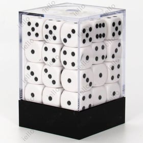 36 dés pour JDR Chessex - Opaque - Blanc et noir