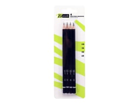 4 crayons graphites - HB, 2B, 4B, 6B - Monali