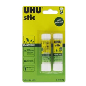 Lot 2 colles UHU Stic ReNature - Bâton - Transparent - Stic ReNature