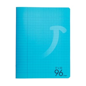 Cahier - 17 x 22 cm - 96 pages grands carreaux - Bleu clair - Cultura