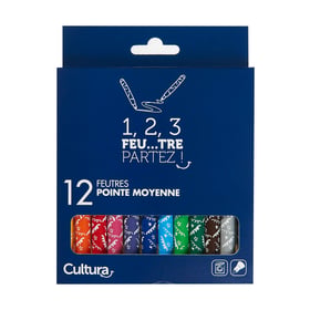 Lot de 12 feutres de coloriage Cultura - Pointe moyenne 