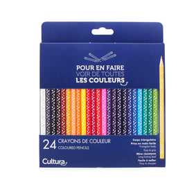 Pochette de 24 crayons de couleur décorés Cultura - Pointe moyenne