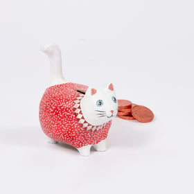 Tirelire chat dodu - 14cm