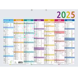 Calendrier Bicolore Semestriel - Calendriers - Agenda