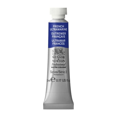 Tube de 5 ml - Peinture aquarelle Winsor & Newton - Outremer français n°263 - Extra fine - Transparent