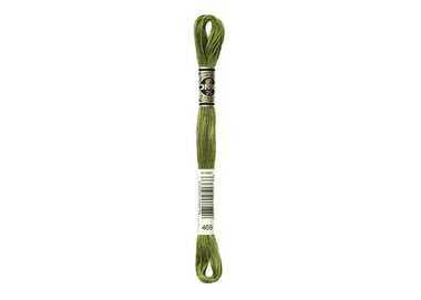 Fil à broder DMC - Mouliné spécial - Vert mousse dorée n°469
