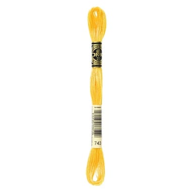 Fil à broder DMC - Mouliné spécial - Jaune de Naples n°743
