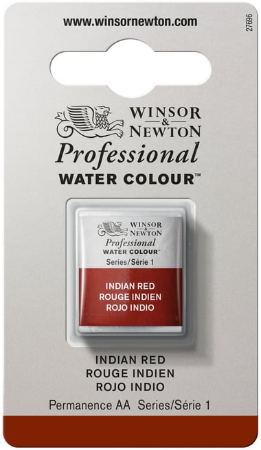 1/2 godet - Peinture aquarelle Winsor & Newton - Rouge indien n°317 - Extra fine - Opaque