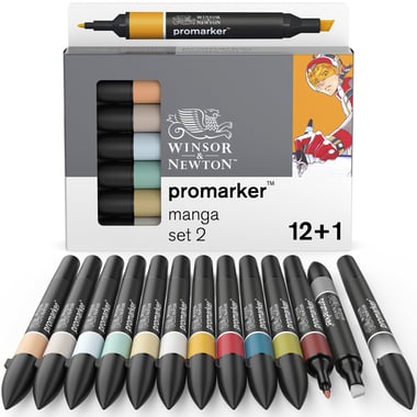 Lot de 12 marqueurs alcool Promarker + 1 blender offert - Manga 2