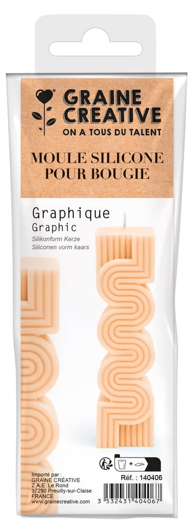 Moule bougie Graine Créative - Graphique - Silicone - 14,5 cm