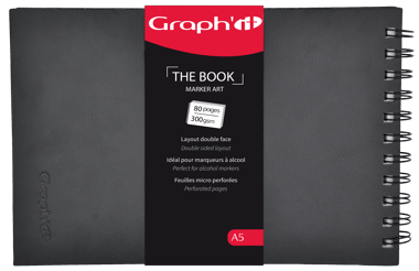 Bloc Graph'it - The Book - A5 14,8 x 21 cm - 40 feuilles - Papier layout double face 300g/m²