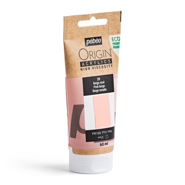 Tube 60 ml de peinture acrylique Pébéo - Origin Acrylics - Beige rosé