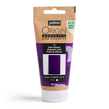 Tube 60 ml de peinture acrylique Pébéo - Origin Acrylics - Violet outremer
