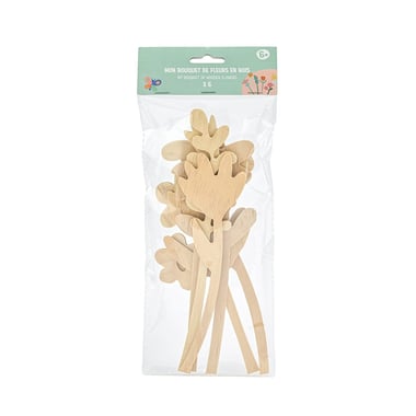 Bouquet de fleurs en bois x6 - Créalia enfants