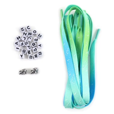 Tube lacets tachetés - Créalia - bleu vert