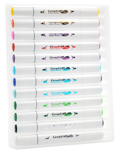 Lot de 12 marqueurs acryliques double pointe - Graph’it Go  - Essential