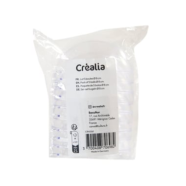 Boules 3d plastique à personnaliser x5 - ø 8 cm - Créalia