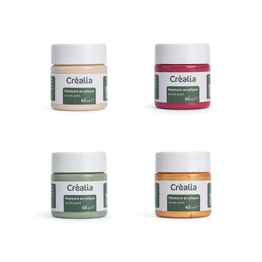 Lot de 4 peintures acrylique - Noël nature - 45ml - Créalia