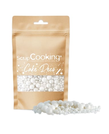 Perles en sucre ScrapCooking® - Blanc nacré - 60 g