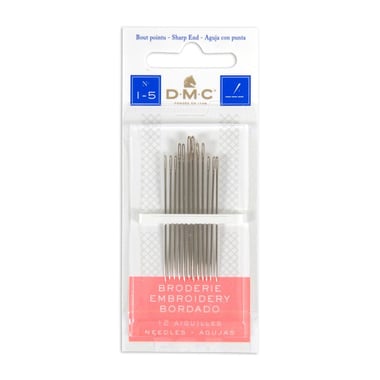 Lot de 12 aiguilles à broder DMC - Taille 1 à 5