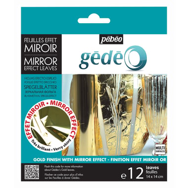 Lot de 12 feuilles effet miroir Pébéo - Gédéo - Or