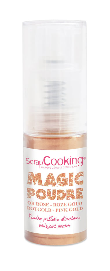 Poudre pailletée alimentaire ScrapCooking® - Or rose - 7 g