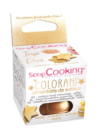 Colorant alimentaire de surface ScrapCooking® - Doré irisé - 5 g