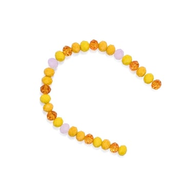 Perles rondes jaunes et blanches - Créalia