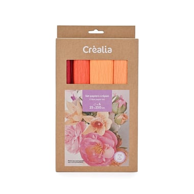 Set papiers crépon x4 - 25 x 250 cm- Créalia