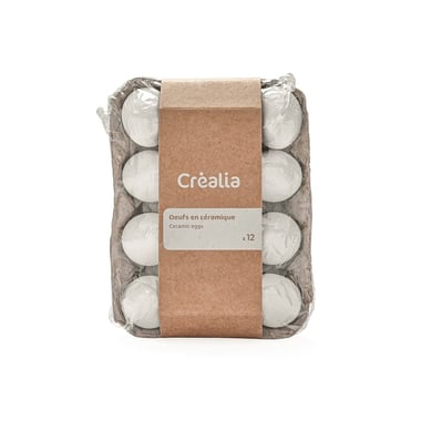 Lot de 12 œufs de Pâques en céramique - Créalia