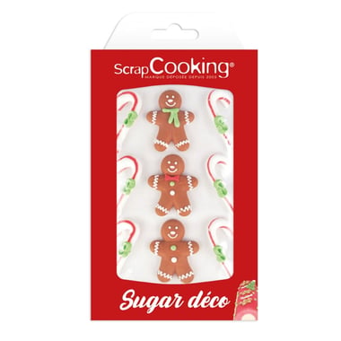 Lot de 9 décorations en sucre ScrapCooking®- Bonhomme pain d'épices - 50 g