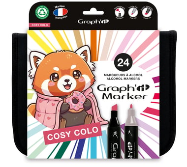 Trousse de 24 marqueurs à alcool Graph'it - Cosy Colo