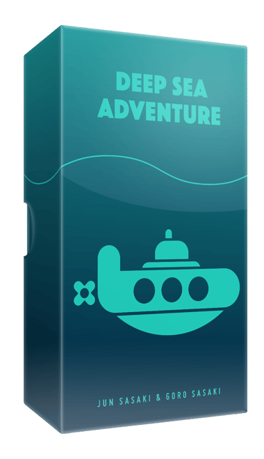 Boîte bleue du jeu Deep Sea Adventure, avec un sous-marin