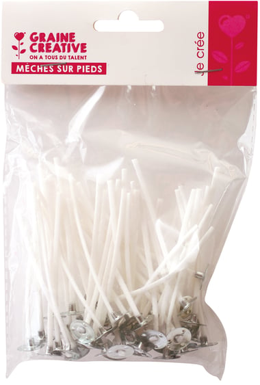 Lot de 50 mèches pour bougie Graine créative - 70 mm