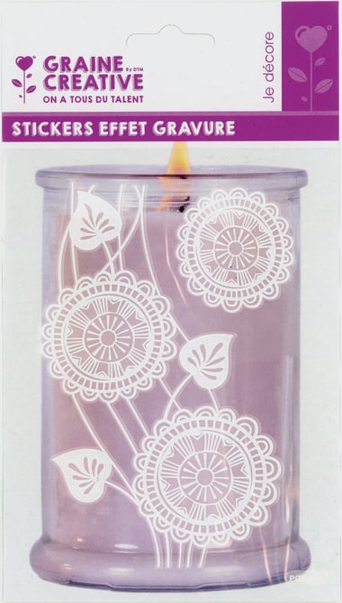 STICKER EFFET GRAVURE FLEUR DE