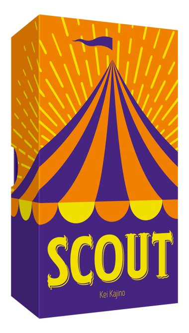 Boîte du jeu Scout, illustrée d’un chapiteau de cirque