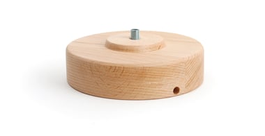Pied de lampe en bois - rond plat - diamètre 15 cm