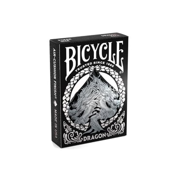 Étui noir du jeu de cartes Bicycle Dragon, illustré d’un dragon