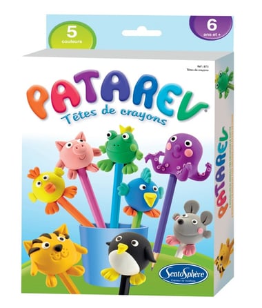 Sentosphère Patarev Petit Marché – Pasta Modellabile Per Bambini 5+ – Crea Frutta E Verdura, 5 Vasetti E Accessori - 2