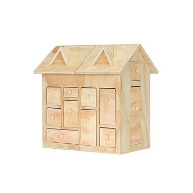 Maison 3D en bois à décorer avec tiroirs - 27x17,5x30 cm - Créalia