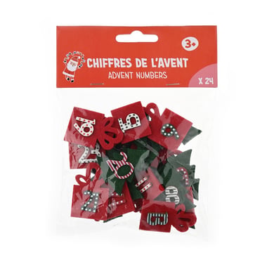 24 chiffres bois sur feutrine - Créalia